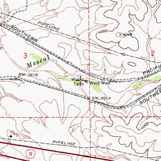 Topographic Map of West Well, AZ