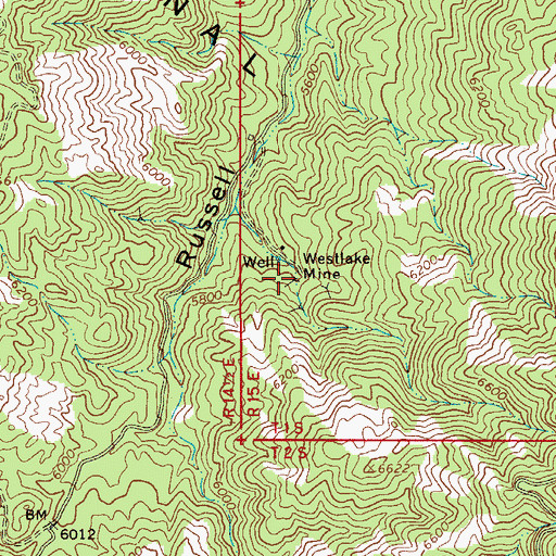 Topographic Map of Westlake Mine, AZ