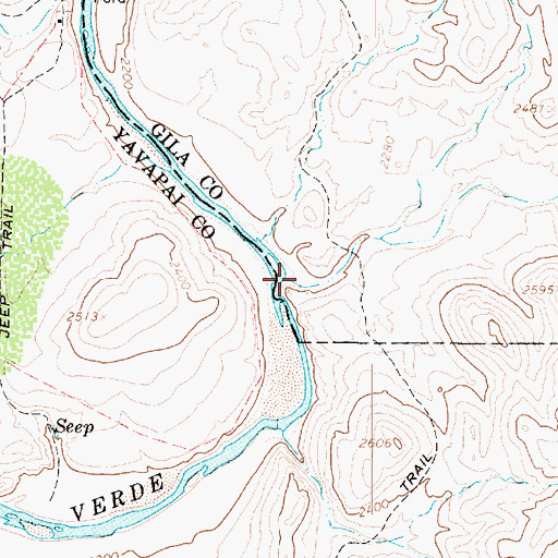 Topographic Map of Wet Bottom Creek, AZ