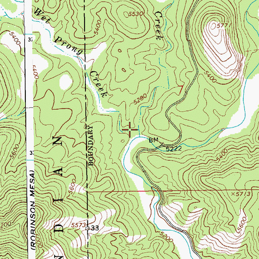 Topographic Map of Wet Prong Creek, AZ