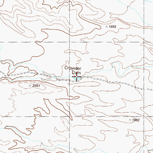 Topographic Map of Crowder Dam, AZ
