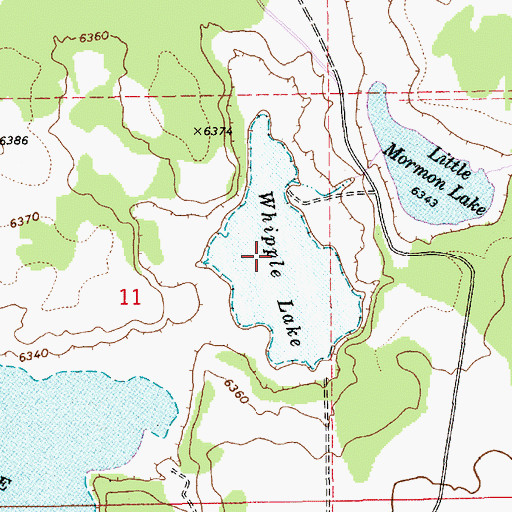 Topographic Map of Whipple Lake, AZ