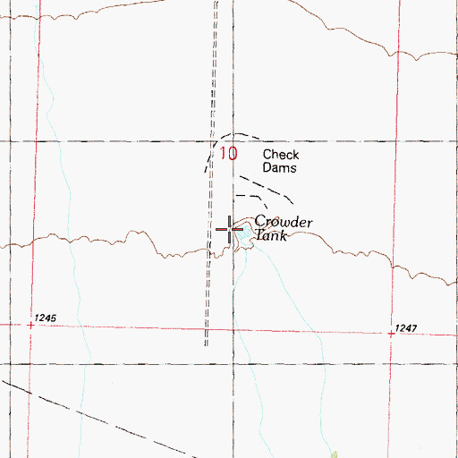 Topographic Map of Crowder Tank, AZ