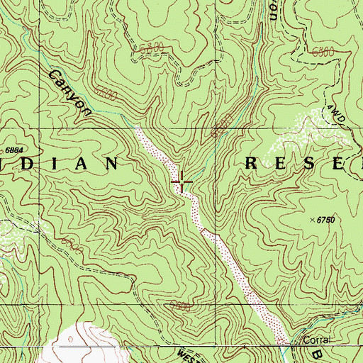 Topographic Map of Whiskey Canyon, AZ