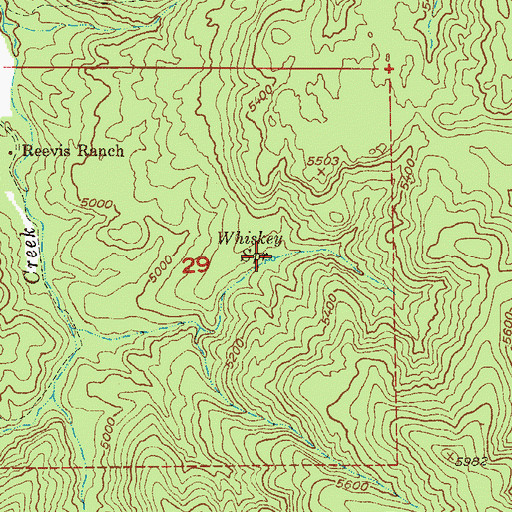 Topographic Map of Whiskey Spring, AZ