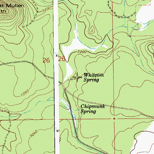 Topographic Map of Whitcom Spring, AZ