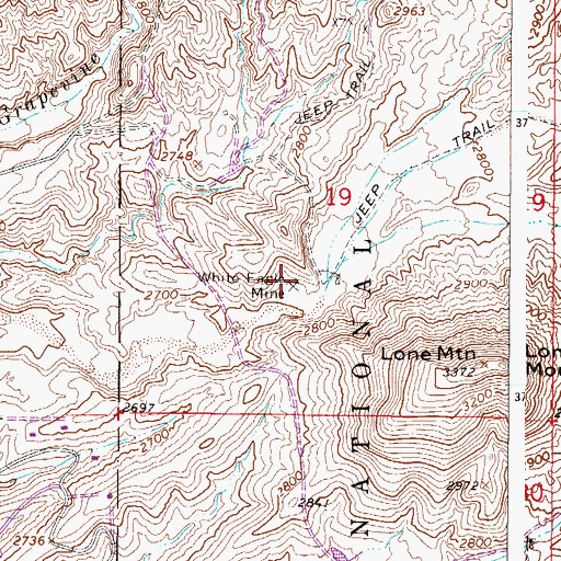 Topographic Map of White Eagle Mine, AZ