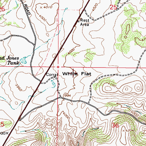 Topographic Map of White Flat, AZ