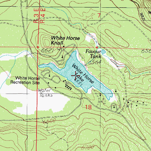 Topographic Map of White Horse Lake, AZ
