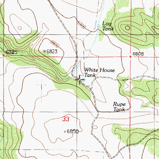 Topographic Map of White House Tank, AZ