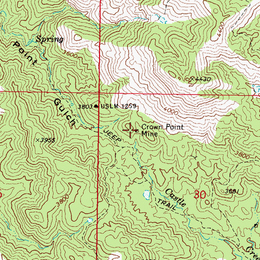 Topographic Map of Crown Point Mine, AZ