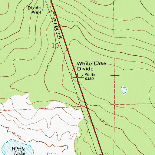 Topographic Map of White Lake Divide, AZ