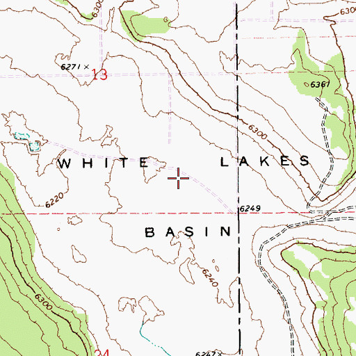 Topographic Map of White Lakes Basin, AZ