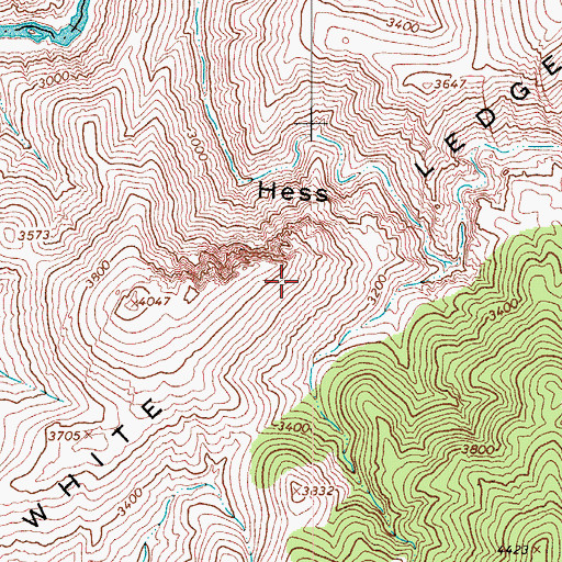 Topographic Map of White Ledges, AZ