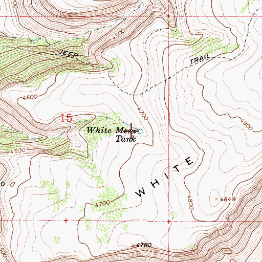 Topographic Map of White Mesa Tank, AZ