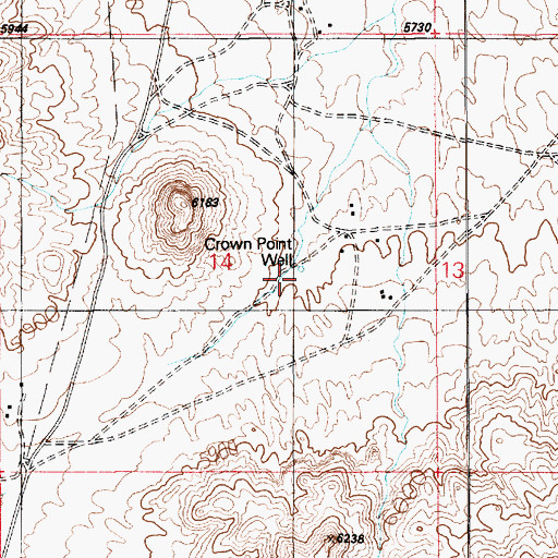 Topographic Map of Crown Point Well, AZ