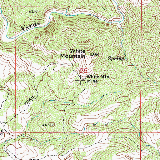 Topographic Map of White Mountain Mine, AZ