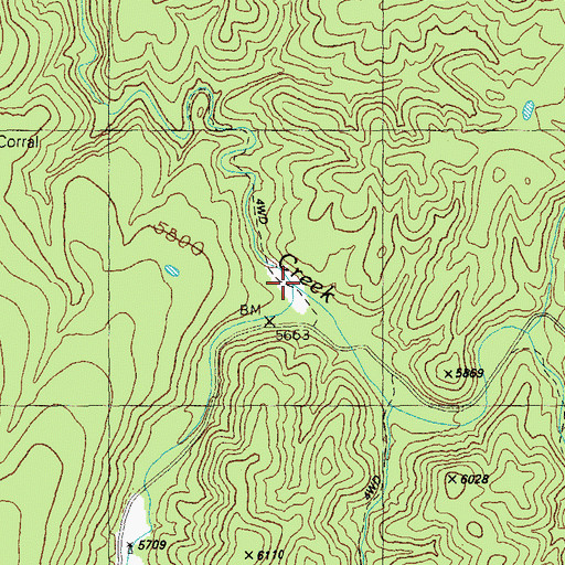 Topographic Map of White Mule Creek, AZ