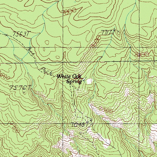 Topographic Map of White Oak Spring, AZ