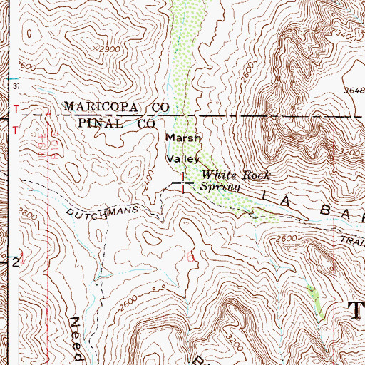 Topographic Map of White Rock Spring, AZ