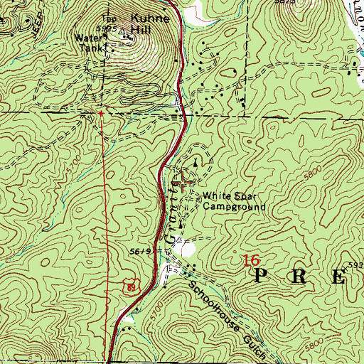 Topographic Map of White Spar Campground, AZ