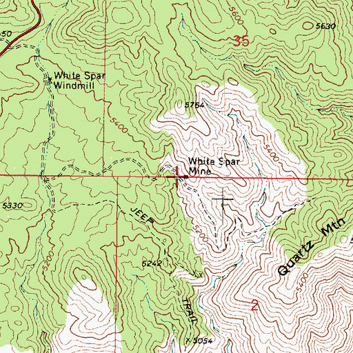 Topographic Map of White Spar Mine, AZ