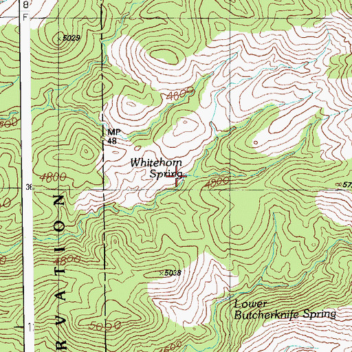 Topographic Map of Whitethorn Spring, AZ