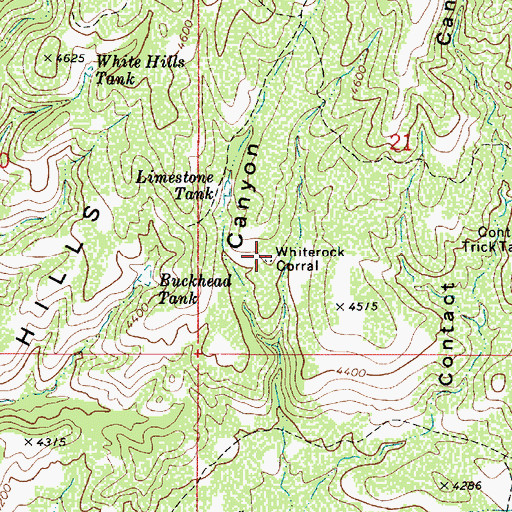 Topographic Map of Whiterock Corral, AZ