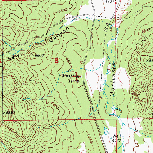 Topographic Map of Whiting Tank, AZ