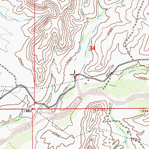 Topographic Map of Whitlow Canyon, AZ