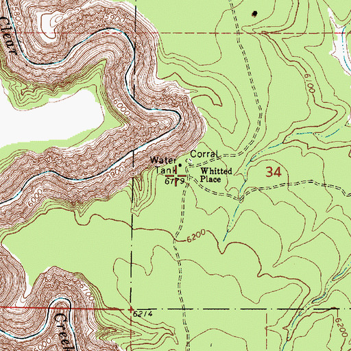 Topographic Map of Whitted Place, AZ