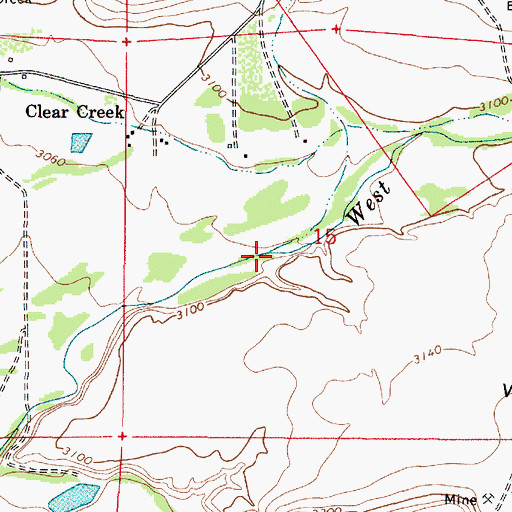Topographic Map of Wickiup Creek, AZ