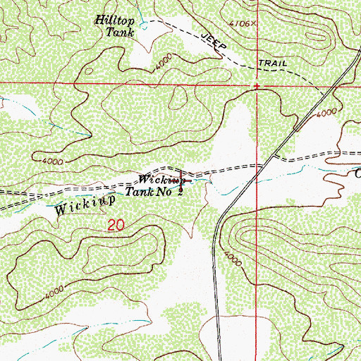 Topographic Map of Wickiup Tank Number Two, AZ
