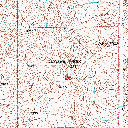 Topographic Map of Crozier Peak, AZ