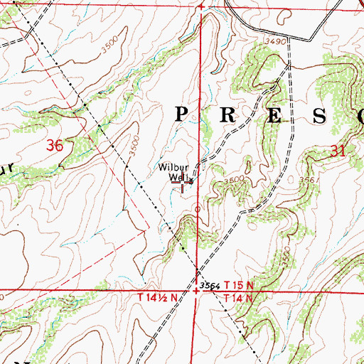Topographic Map of Wilbur Well, AZ
