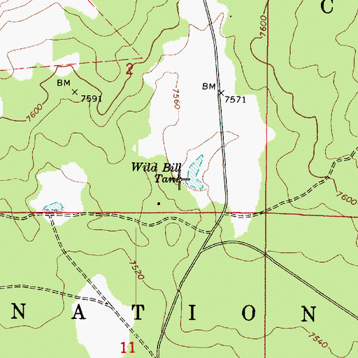 Topographic Map of Wild Bill Tank, AZ