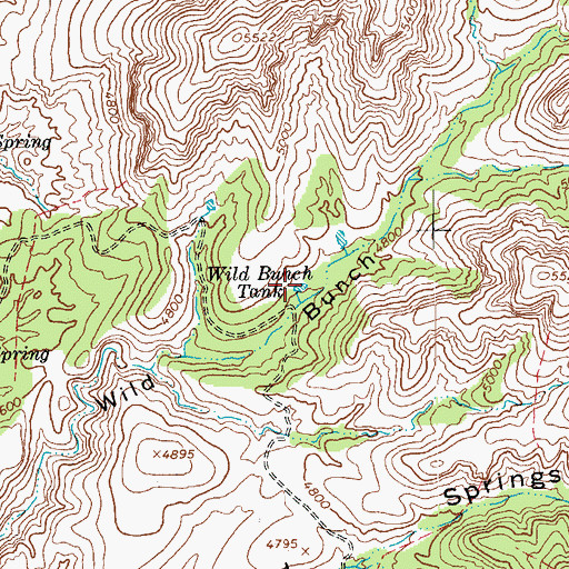Topographic Map of Wild Bunch Tank, AZ