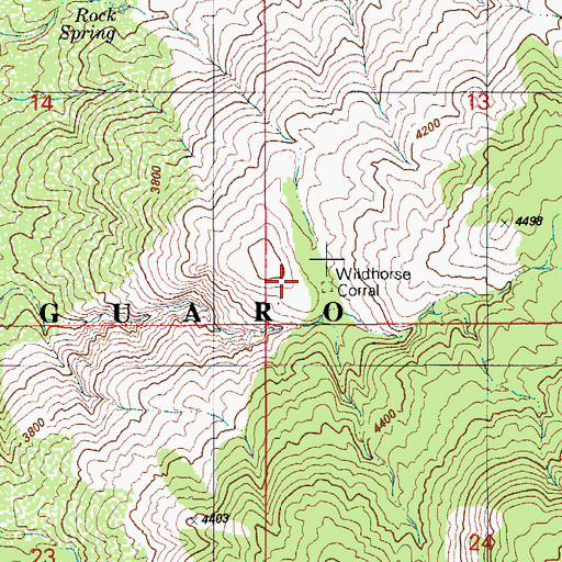 Topographic Map of Wild Horse Corral, AZ