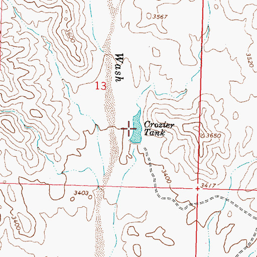 Topographic Map of Crozier Tank, AZ