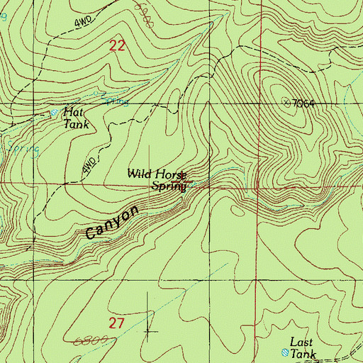 Topographic Map of Wild Horse Spring, AZ