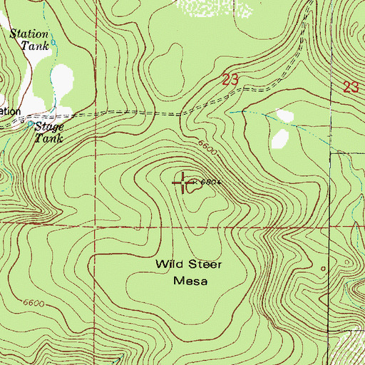Topographic Map of Wild Steer Mesa, AZ