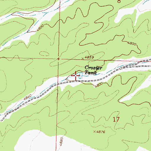 Topographic Map of Crozier Tank, AZ