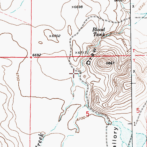 Topographic Map of Wildcat Creek, AZ