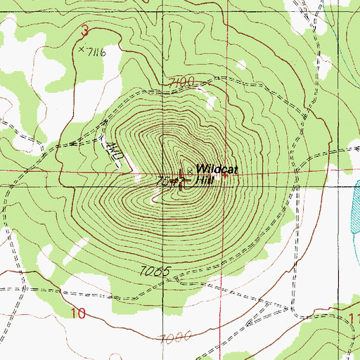 Topographic Map of Wildcat Hill, AZ