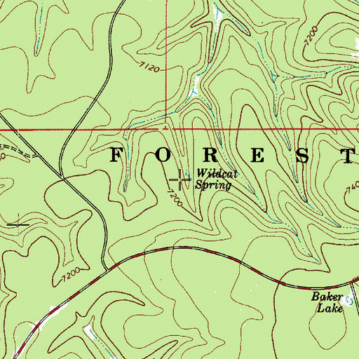 Topographic Map of Wildcat Spring, AZ