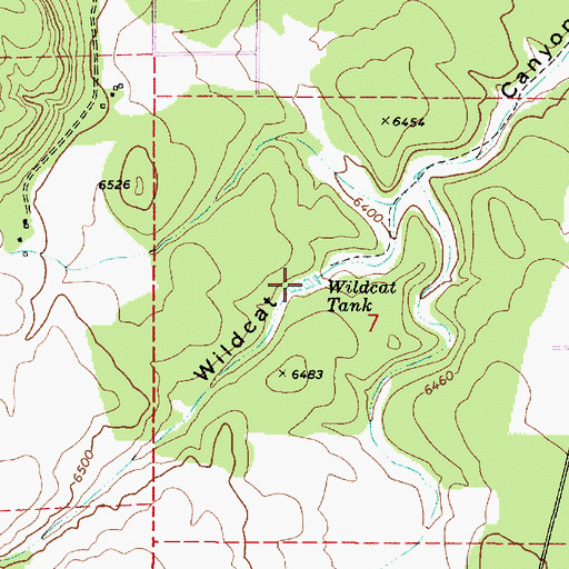 Topographic Map of Wildcat Tank, AZ