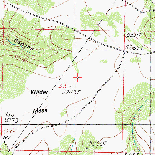 Topographic Map of Wilder Mesa, AZ