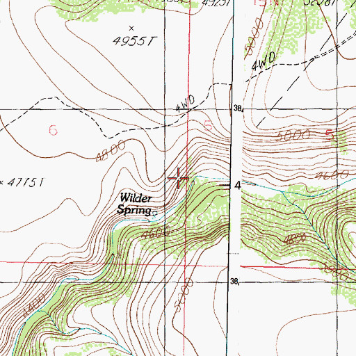 Topographic Map of Wilder Spring, AZ