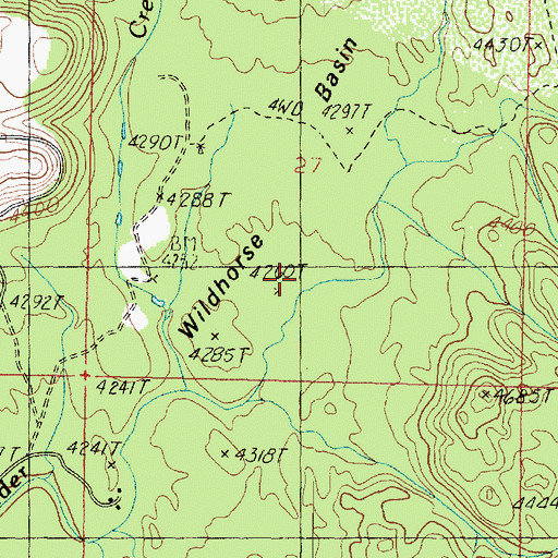 Topographic Map of Wildhorse Basin, AZ