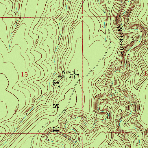 Topographic Map of Wilkins Trick Tank, AZ